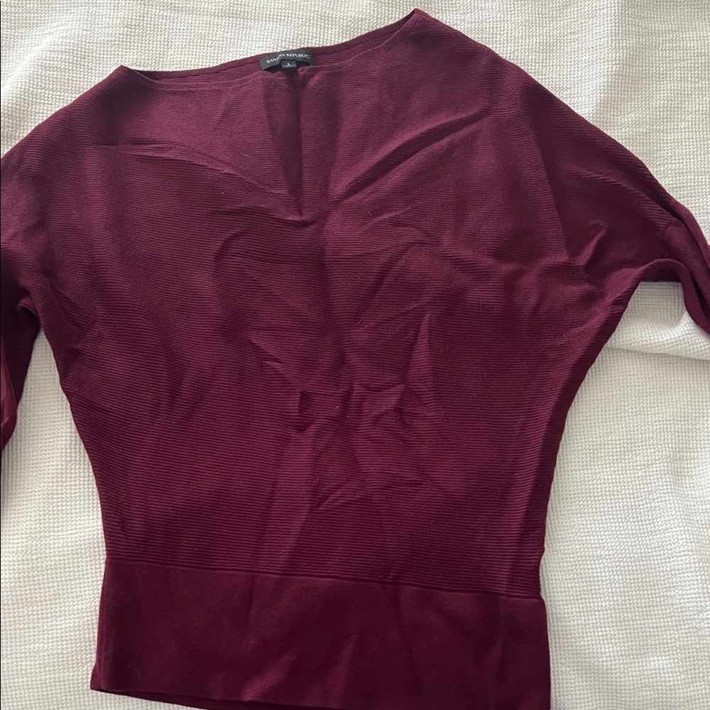 Banana Republic Deep Red Knit Top -size Large